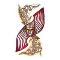 33.5" Ivrea Italian Venenetian Art Deco Carnival Wall Mask   263846695661